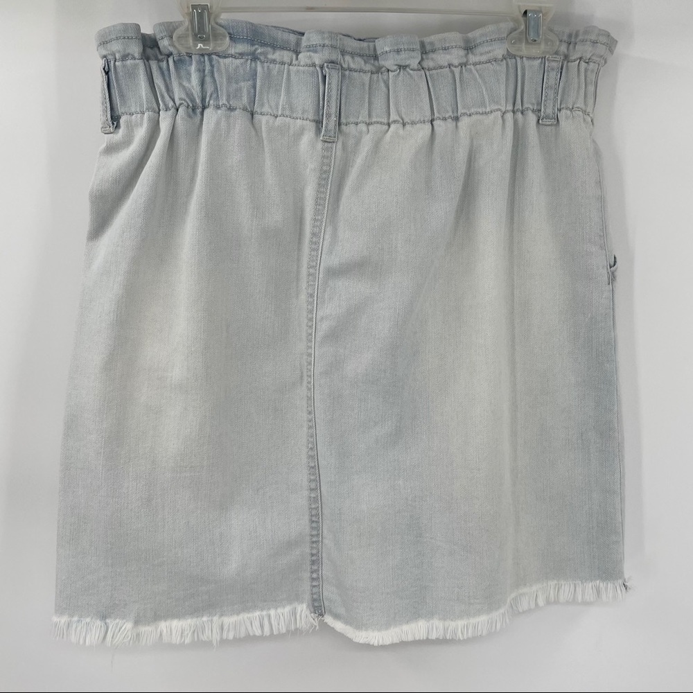 Juniors Light Wash Paper Bag Denim Skirt - Picture 9 of 13